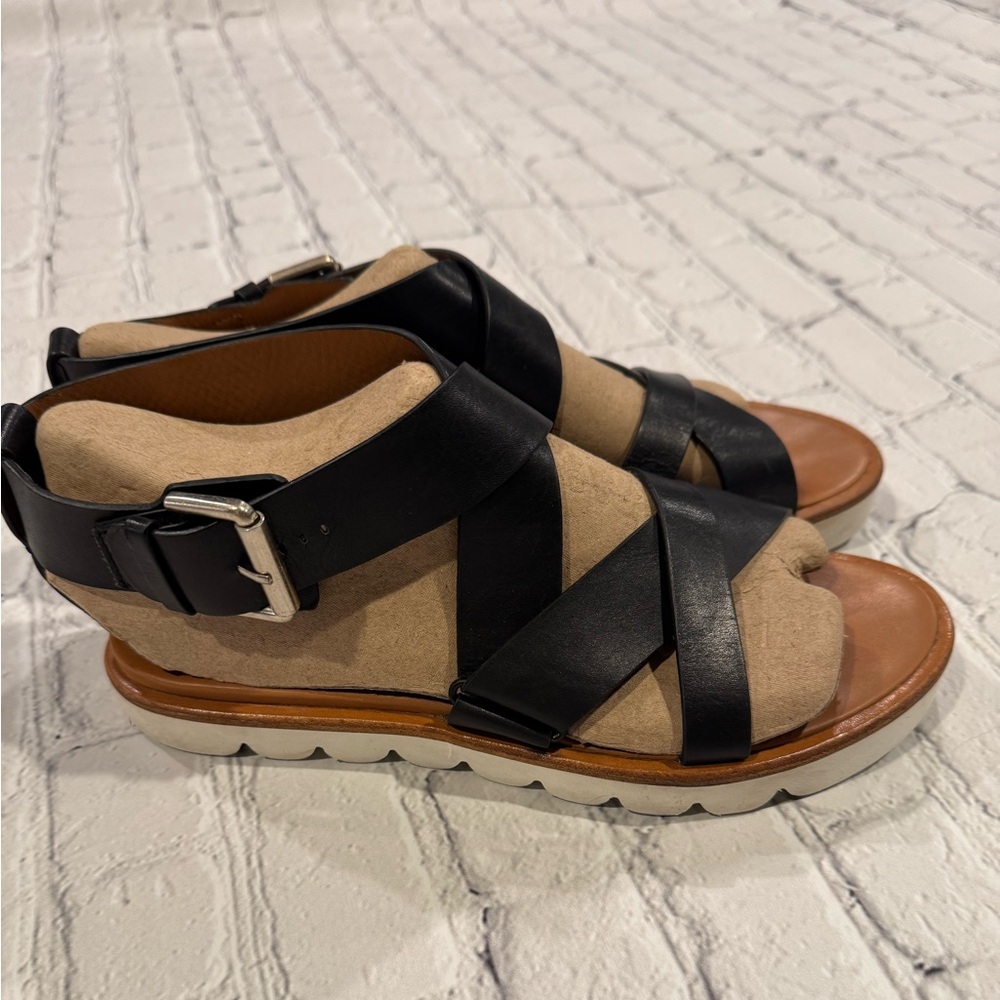 See By Chloe Black Crisscross Sandals. Leather. Sz 40.5 /W9.5